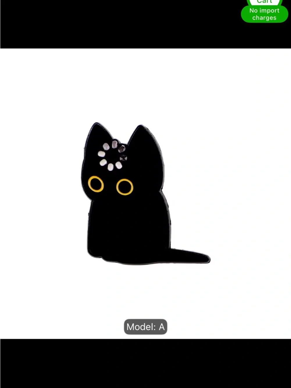 Black Cat Enamel Pin - Cute Yellow-Eyed Cat Accent